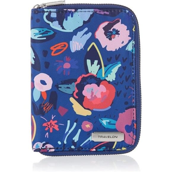 Travelon RFID Blocking Passport Zip Wallet, Mod Floral, 4.5"x 6"x 0.75" - Picture 6 of 6